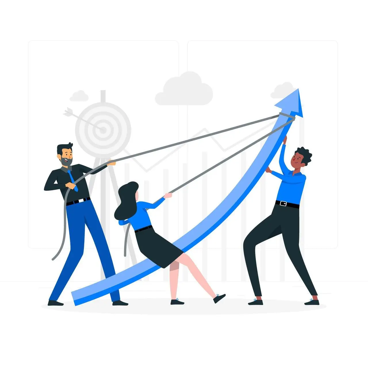 team goals concept illustration